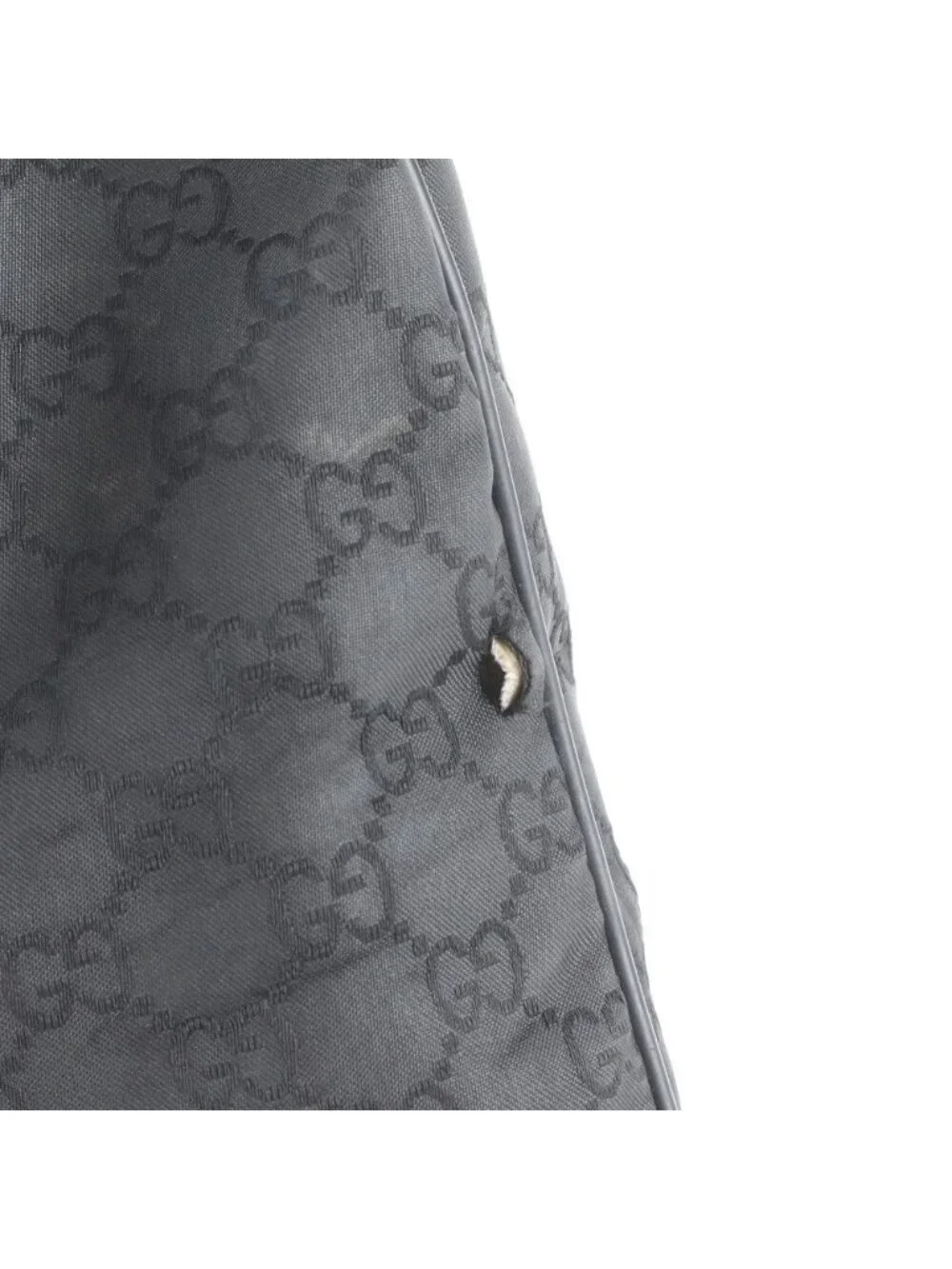 Gucci GG Nylon Leather Shoulder Bag Crossbody Messenger Black